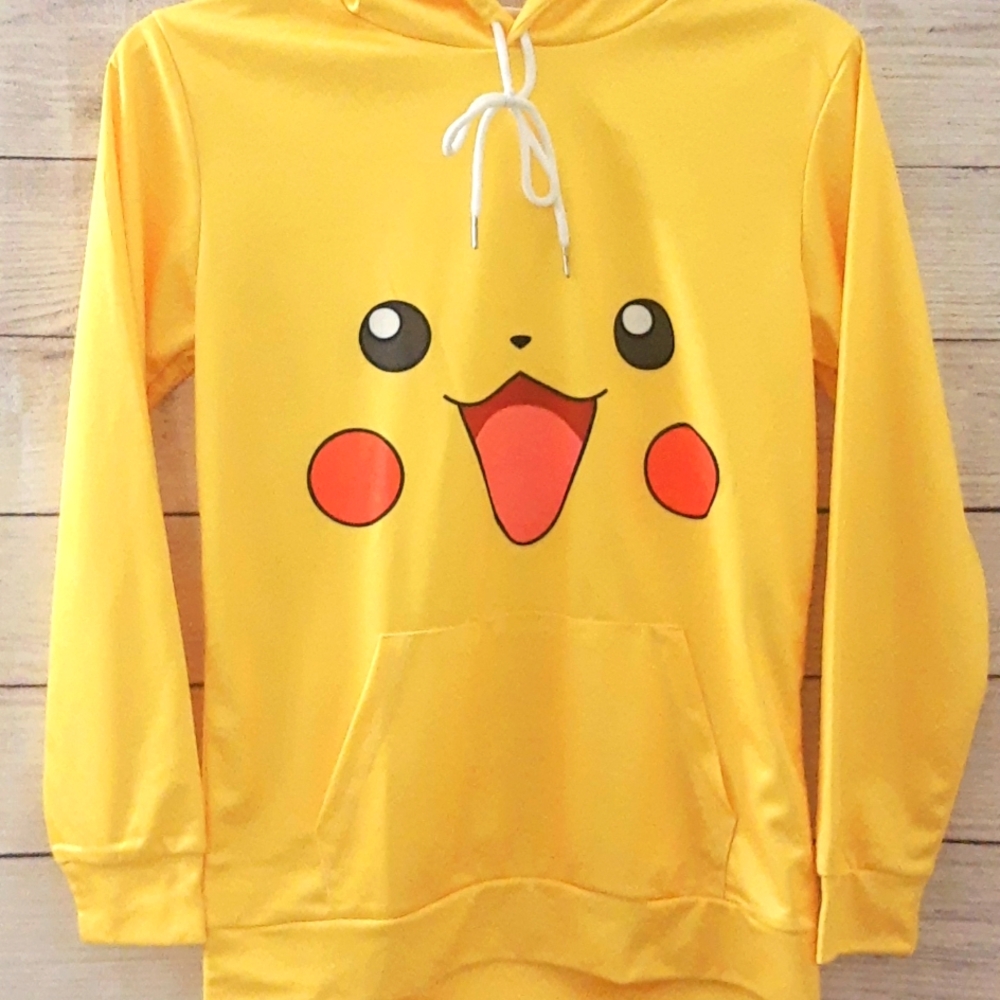 Pokemon Pikachu Inspired Anime 3D Sublimation Graphic Hoodie Youth L PTP 19" NEW